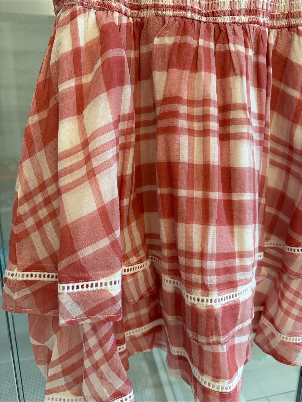 Pink Red Plaid Ruffled Sundress - Picture 5 of 8